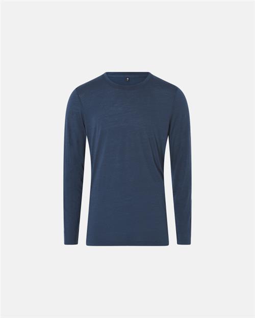 Langærmet T-shirt | 100 økologisk GOTS uld | Navy