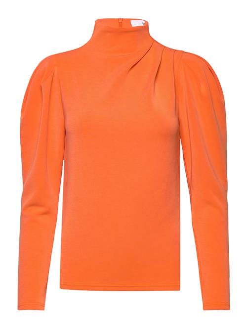 Se Selected Femme Slffenja Ls T-Neck Top B Noos Selected Femme Orange ved Booztlet