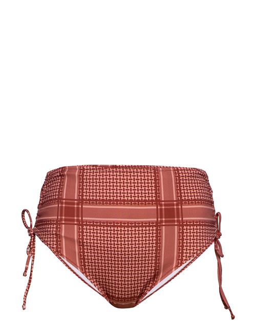 Zizzi Bikini Buttoms Plus Print High Waist Tie Zizzi Red