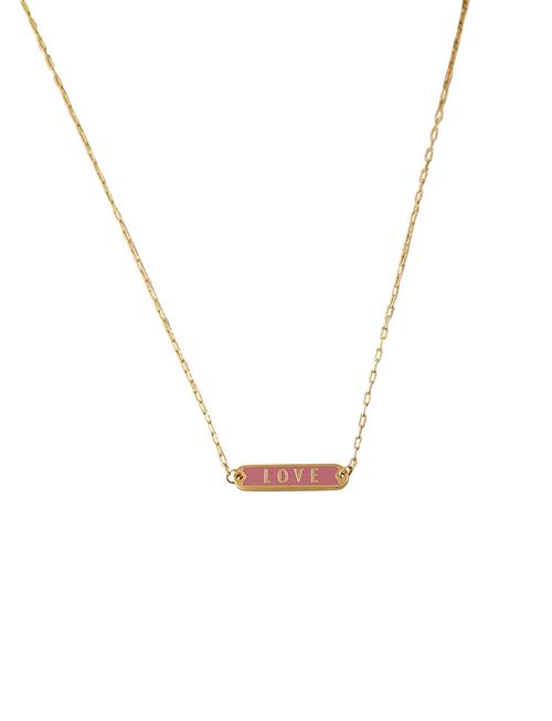 Word Candy Tag Necklace Design Letters Gold