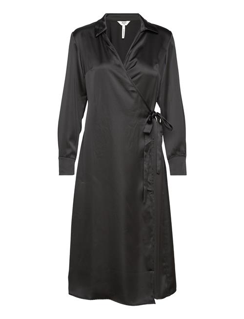 Object Objsateen Tania Ls Wrap Dress A Div Object Black