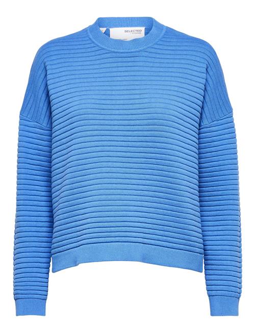 Selected Femme Slflaurina Ls Knit O-Neck Selected Femme Blue