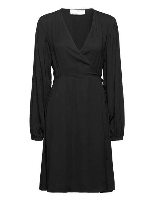 Selected Femme Slffiola Ls Wrap Dress Selected Femme Black