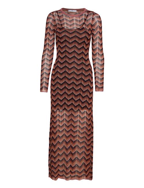 Mango Lurex Knitted Dress Mango Brown