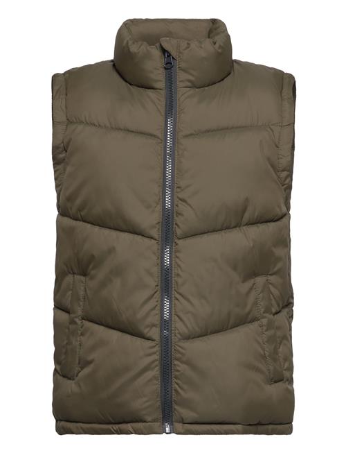 Se Mango Quilted Gilet Mango Khaki ved Booztlet