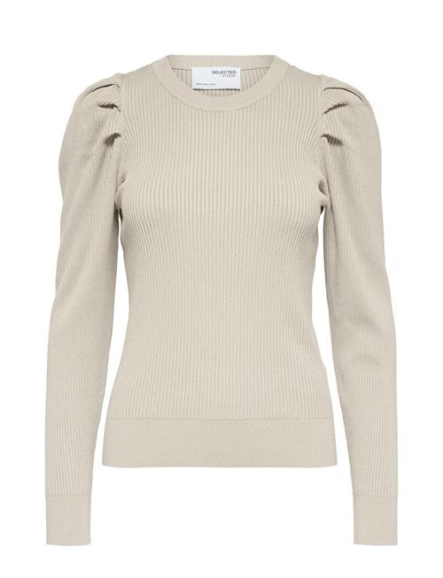 Se Selected Femme Slfisla Ls Knit O-Neck B Noos Selected Femme Cream ved Booztlet