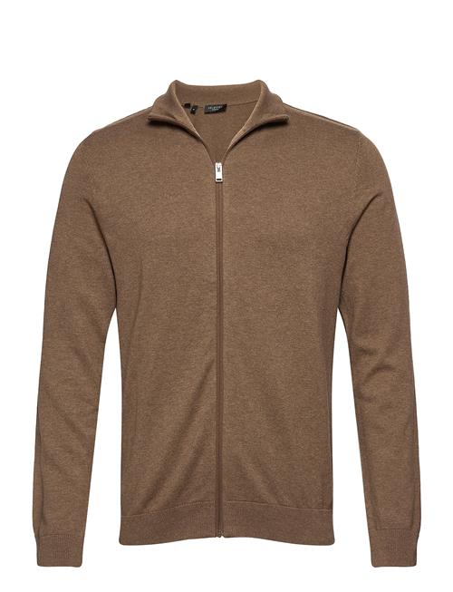 Slhberg Full Zip Cardigan B Selected Homme Khaki