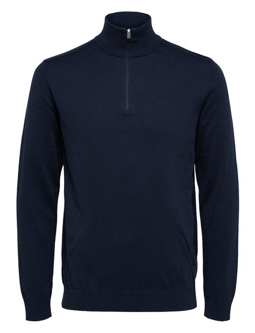 Slhberg Half Zip Cardigan Noos Selected Navy