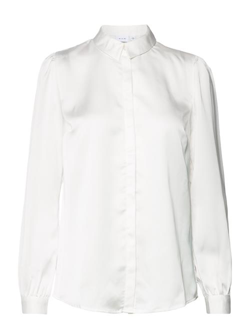 Vila Viellette Satin L/S Shirt - Noos Vila White