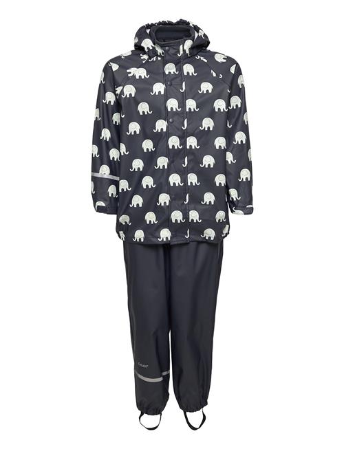 CeLaVi Rainwear Set Elephant Aop - Pu CeLaVi Blue