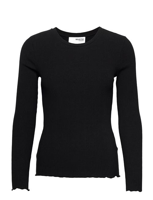Slfanna Ls Crew Neck Tee S Noos Selected Black