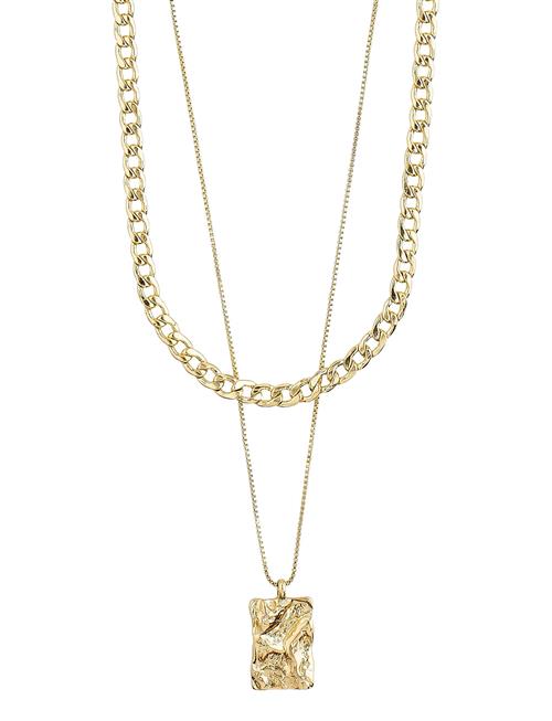 Se Pilgrim Bathilda Recycled 2-In-1 Necklace Pilgrim Gold ved Booztlet