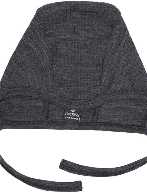 Baby Helmet, Dark Grey Drop Needle, Merino Wool Smallstuff Grey