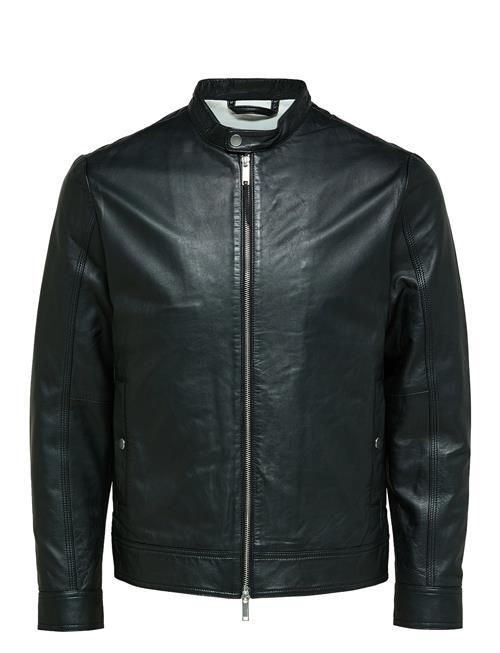 Slharchive Classic Leather Jkt Noos Selected Black