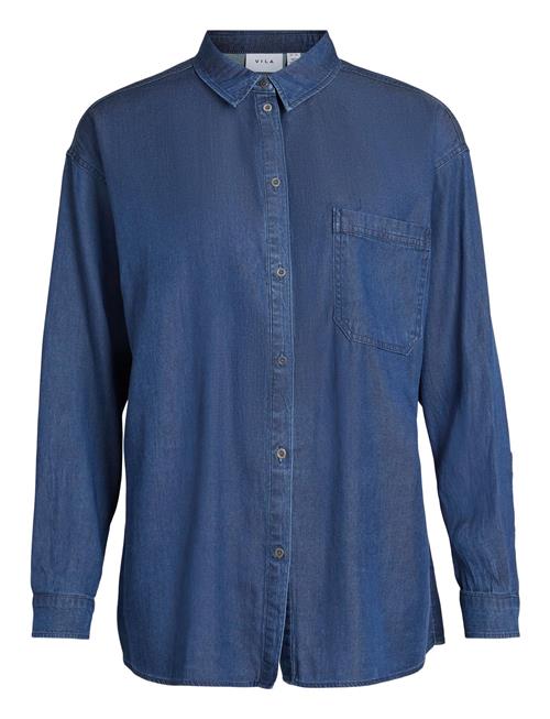 Vila Vibista L/S Over Shirt/Su - Noos Vila Blue