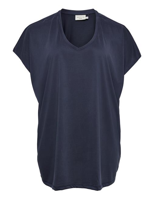 Kaffe Curve Kclina V-Neck Tshirt Kaffe Curve Navy