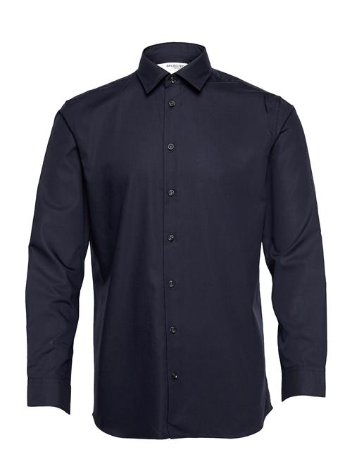 Slhslimethan Shirt Ls Classic Selected Homme Black