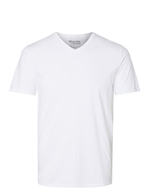 Se Selected Homme Slhnewpima Ss V-Neck Tee Noos Selected Homme White ved Booztlet