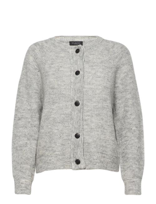 Slflulu Ls Knit Short Cardigan Noos Selected Femme Grey