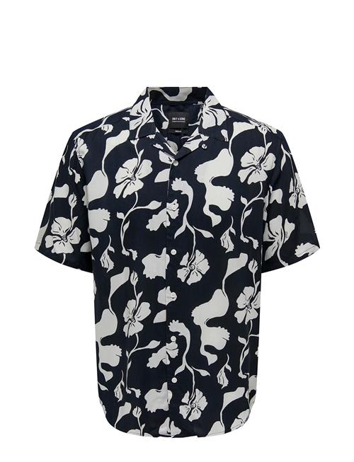 ONLY & SONS Onsdash Life Reg Visc Aop Ss Shirt Noos ONLY & SONS Navy