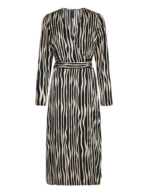 Mango Striped Midi Dress Mango Black