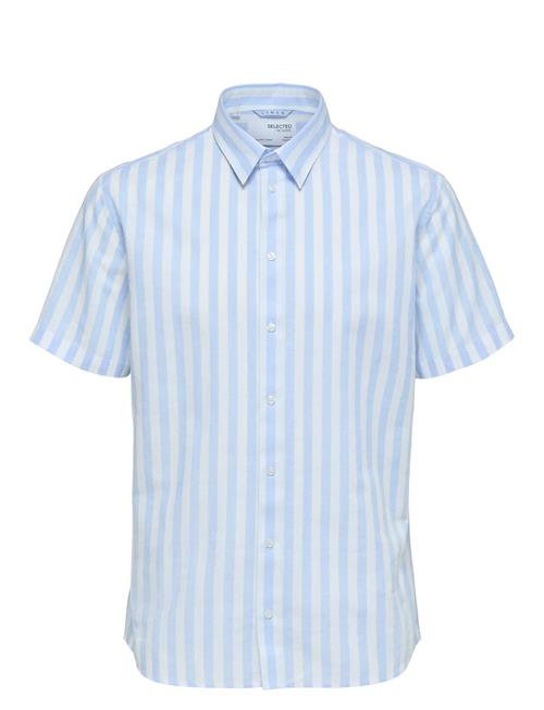 Slhregnew-Linen Shirt Ss Classic W Selected Blue