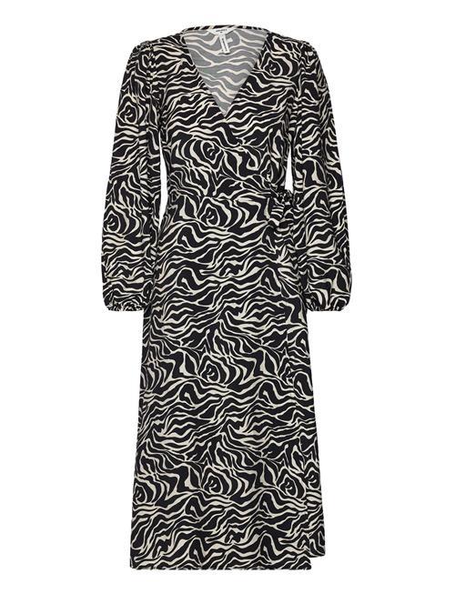 Objleonora L/S Wrap Midi Dress Noos Object Black