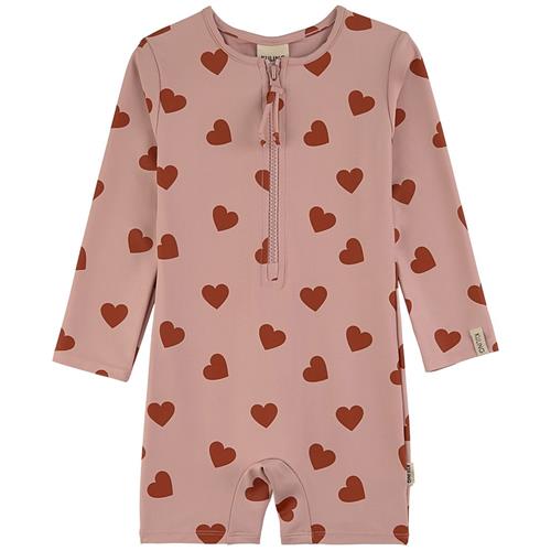 Se Kuling Paros Hjertemønstret UV-dragt Woody Rose | Lyserød | 74/80 cm ved Babyshop