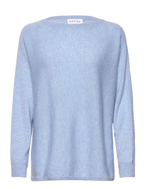 Davida Cashmere Boat Neck Loose Sweater Davida Cashmere Blue