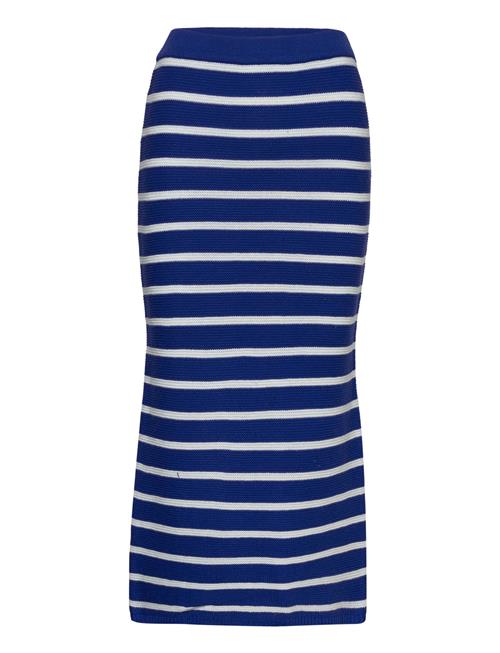 Mango Striped Knitted Skirt Mango Blue