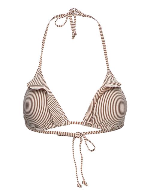 Becksöndergaard Striba Bel Frill Bikini Top Becksöndergaard Brown