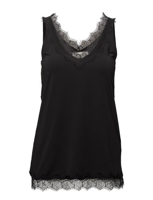 Se Rosemunde Rwbillie Sl Lace V-Neck Top Rosemunde Black ved Booztlet