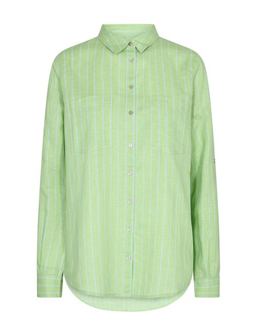 MOS MOSH Kaia Stripe Linen Shirt MOS MOSH Green