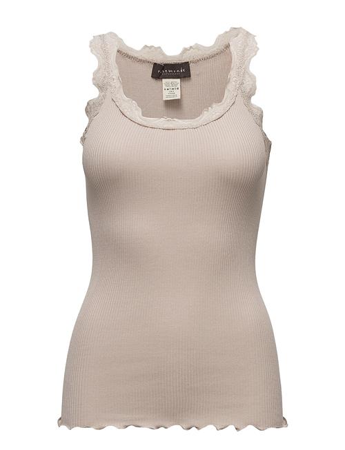 Rwbabette Silk Sl U-Neck Long Lace Rosemunde Beige