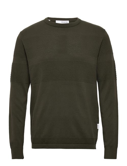 Se Selected Homme Slhmaine Ls Knit Crew Neck W Selected Homme Green ved Booztlet