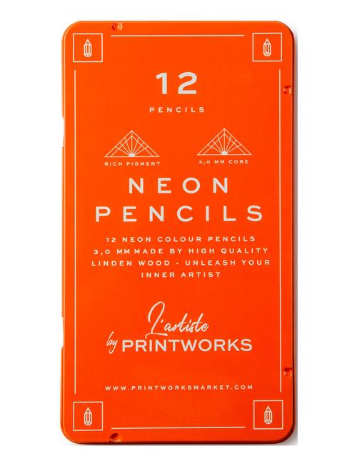 PRINTWORKS 12 Colour Pencils PRINTWORKS Patterned