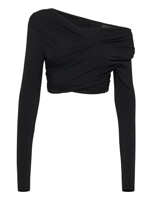 HAN Kjøbenhavn Viscose Jersey Stretch Cropped Long Sleeve Top HAN Kjøbenhavn Black