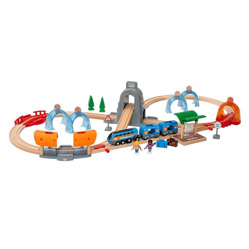 BRIO BRIO® World - 33972 Smart Tech Sound Action Tunnel Travel Togsæt | Orange | 3-6