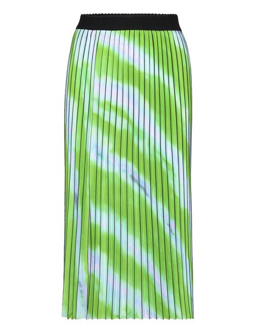 Coster Copenhagen Pleated Skirt In Faded Stripe Print Coster Copenhagen Green