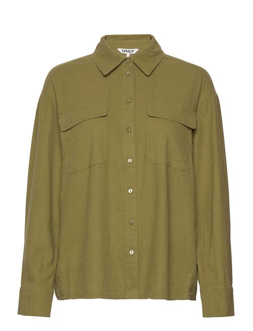 ONLY Onlcaro L/S Ovs Linen Bl Shirt Cc Pnt ONLY Green