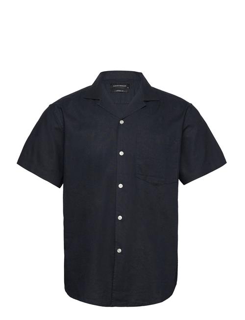 Clean Cut Copenhagen Bowling Cotton Linen Shirt S/S Clean Cut Copenhagen Navy