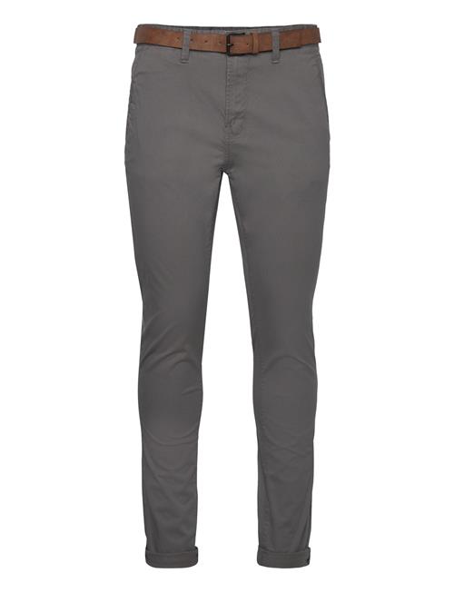 Se Tom Tailor Slim Chino With Belt Tom Tailor Grey ved Booztlet