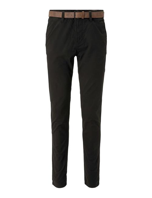 Se Tom Tailor Slim Chino With Belt Tom Tailor Black ved Booztlet