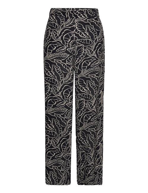 Floral Palazzo Trousers Mango Black