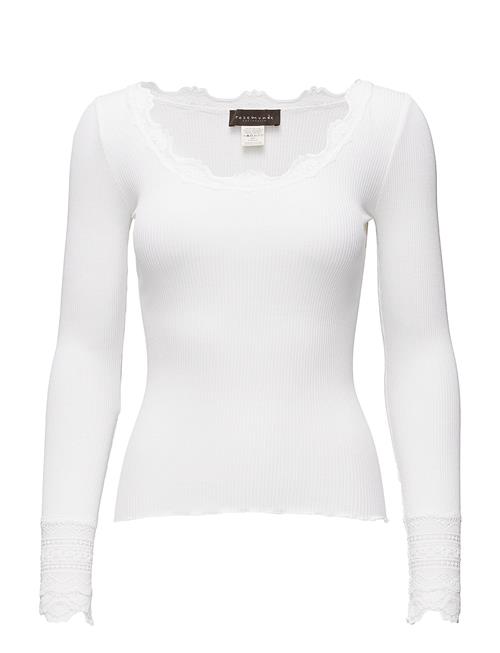Rwbenita Silk Ls O-Neck Lace T-Shir Rosemunde White