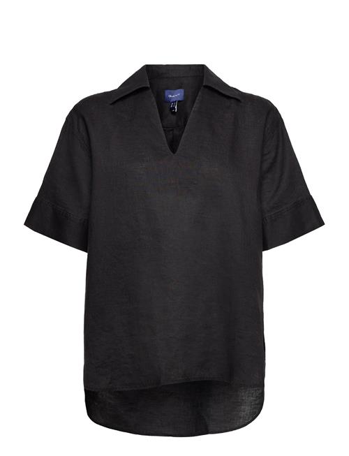 GANT Rel Pop Over Linen Ss Shirt GANT Black