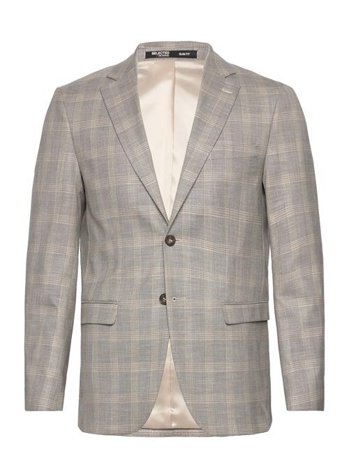 Se Selected Homme Slhslim-Neil Sand Check Blz B Selected Homme Grey ved Booztlet