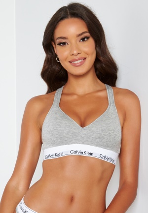 Se Calvin Klein CK Cotton Bralette Lift 020 Grey Heather M ved Bubbleroom