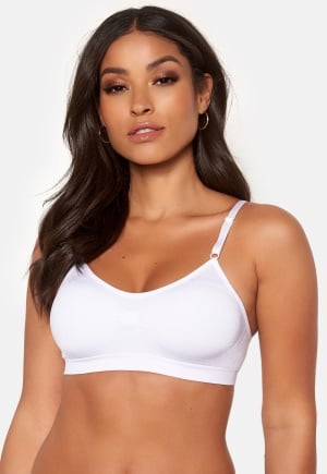 Se MAGIC Bodyfashion Comfort Spaghetti Bra White XL ved Bubbleroom