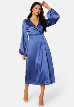 Bubbleroom Occasion Misha Satin Dress Dusty blue 36